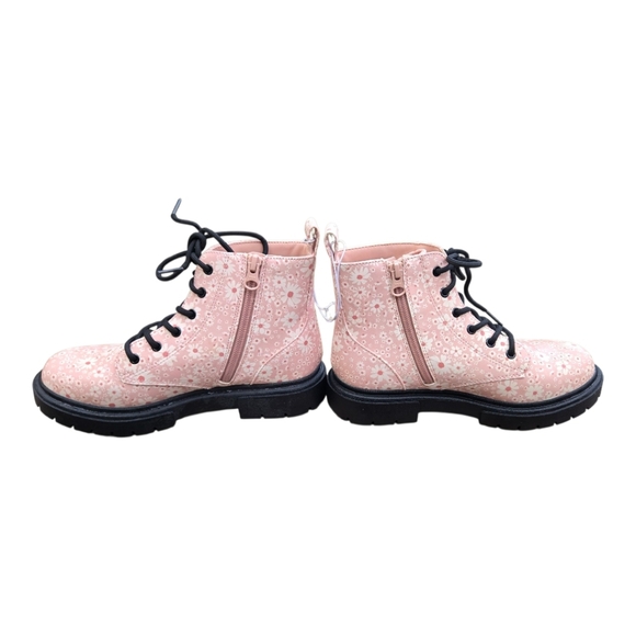Art Class Girls’ Combat Boots – Pink Floral – Size 4 (New Without Tags) - Picture 3 of 6